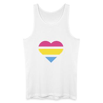 Pride Flag Heart · Pansexual - Men’s Organic Tank Top - white - Front