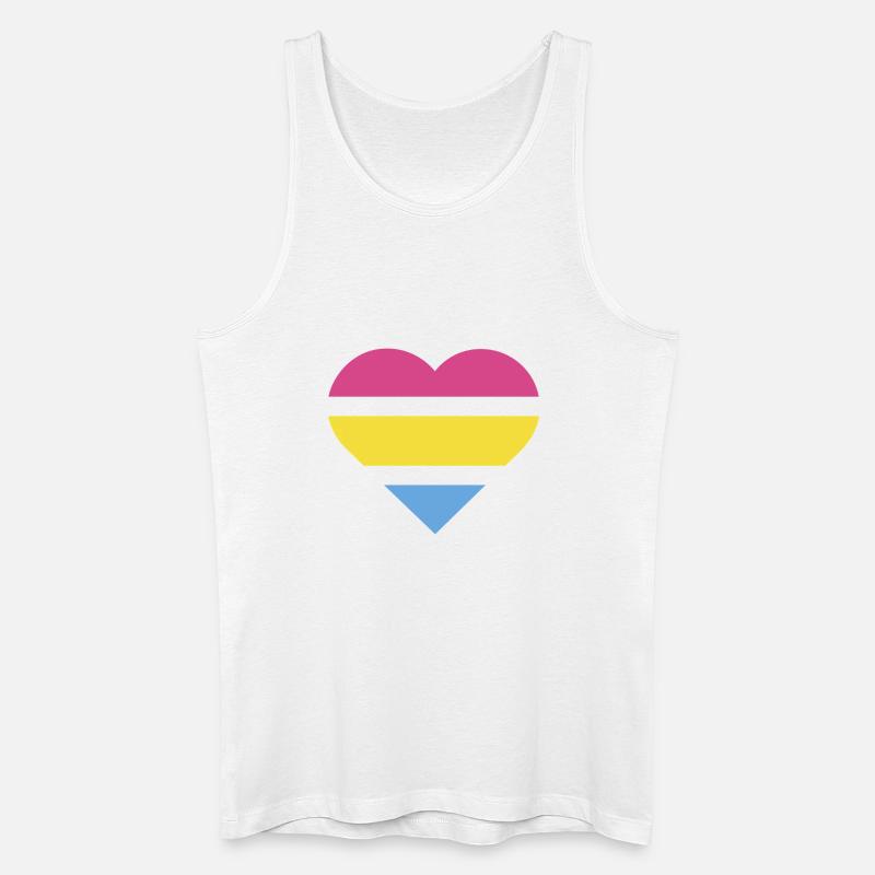 Pride Flag Heart · Pansexual - Männer Bio Tank Top - Weiß