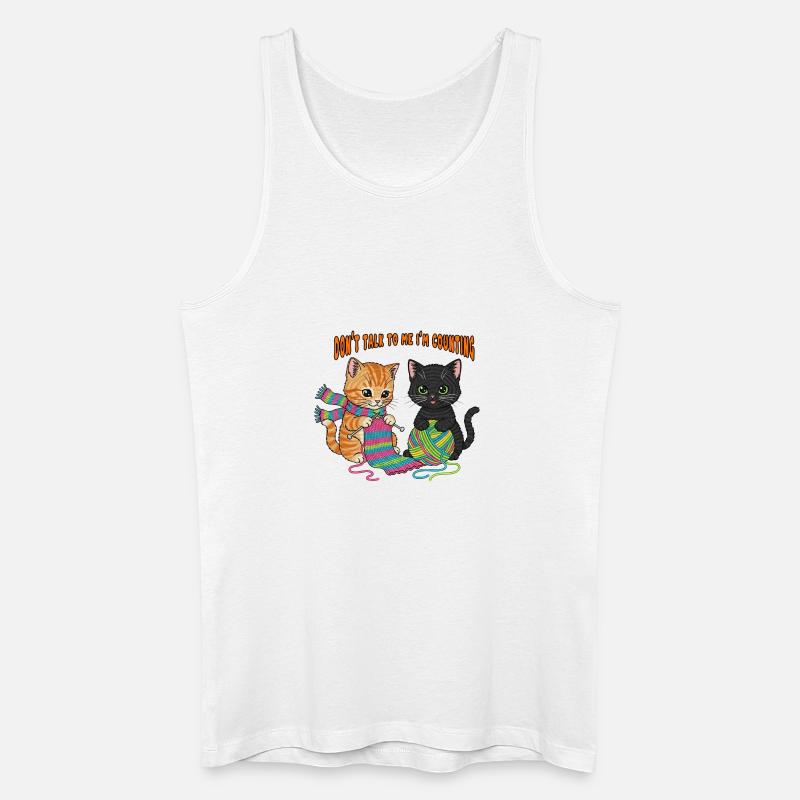 Zählen-Kätzchen-Strickduo - Männer Bio Tank Top - Weiß