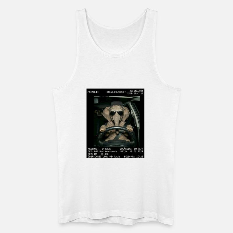 Elefant Geblitzt - Männer Bio Tank Top - Weiß