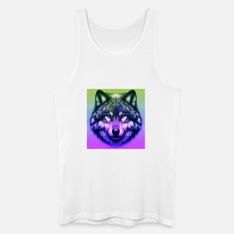 Wolf - Männer Bio Tank Top - Weiß