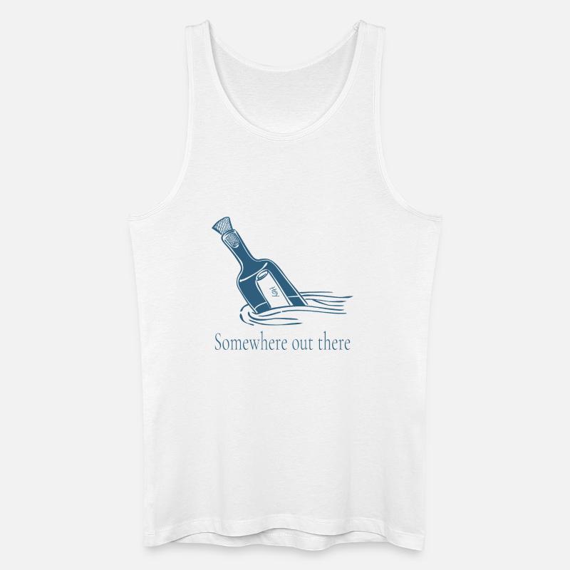 Irgendwo da draußen Flaschenbotschaft-Design - Männer Bio Tank Top - Weiß