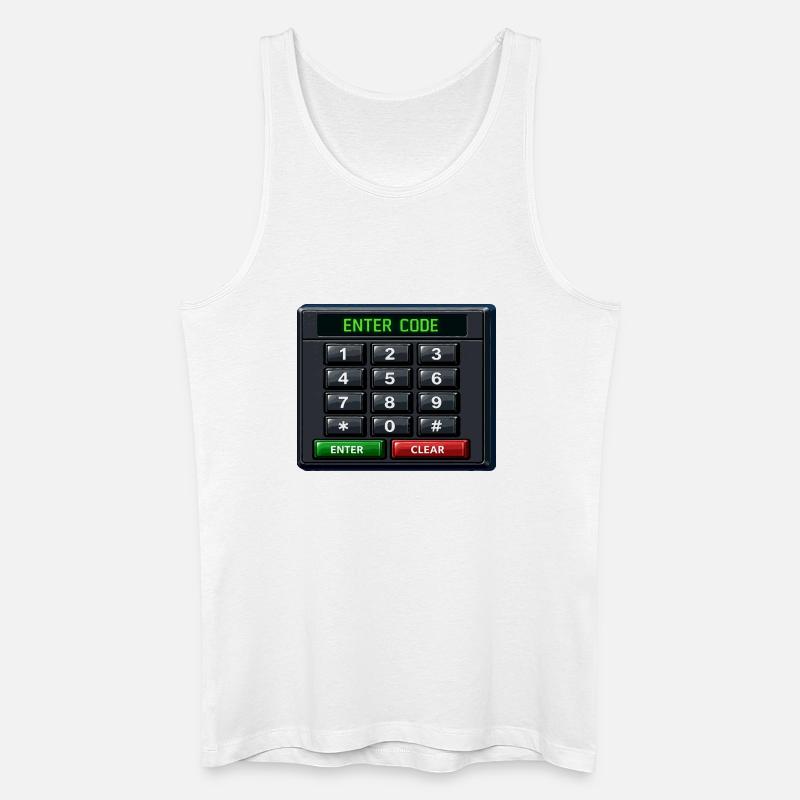 Geben Sie Code Keypad Neon ein - Männer Bio Tank Top - Weiß
