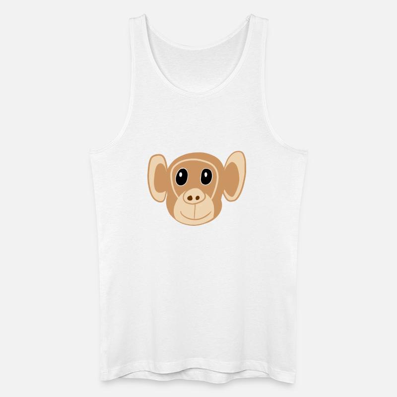 Süßes Affengesicht Print Affe Affen Kinder - Männer Bio Tank Top - Weiß