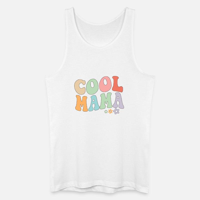 Cool Mama Retro-Blumen - Männer Bio Tank Top - Weiß