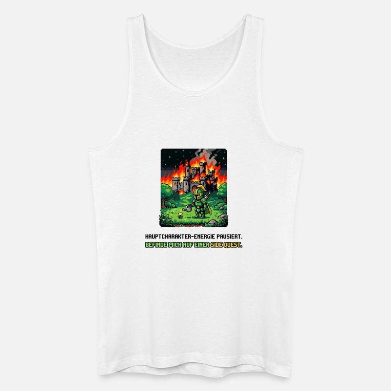 Side Quest Pause Gaming Spruch - Männer Bio Tank Top - Weiß
