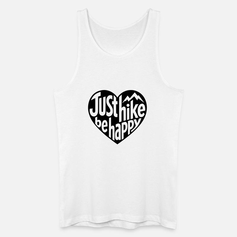 Wander-Design - Just hike be happy Herz - Männer Bio Tank Top - Weiß