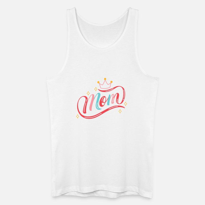 Crowned Mom Rainbow Script - Men’s Organic Tank Top - white