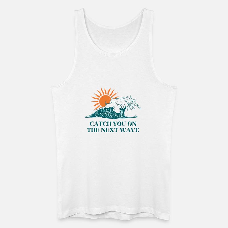 Next Wave Solar Surf Slogan - Männer Bio Tank Top - Weiß