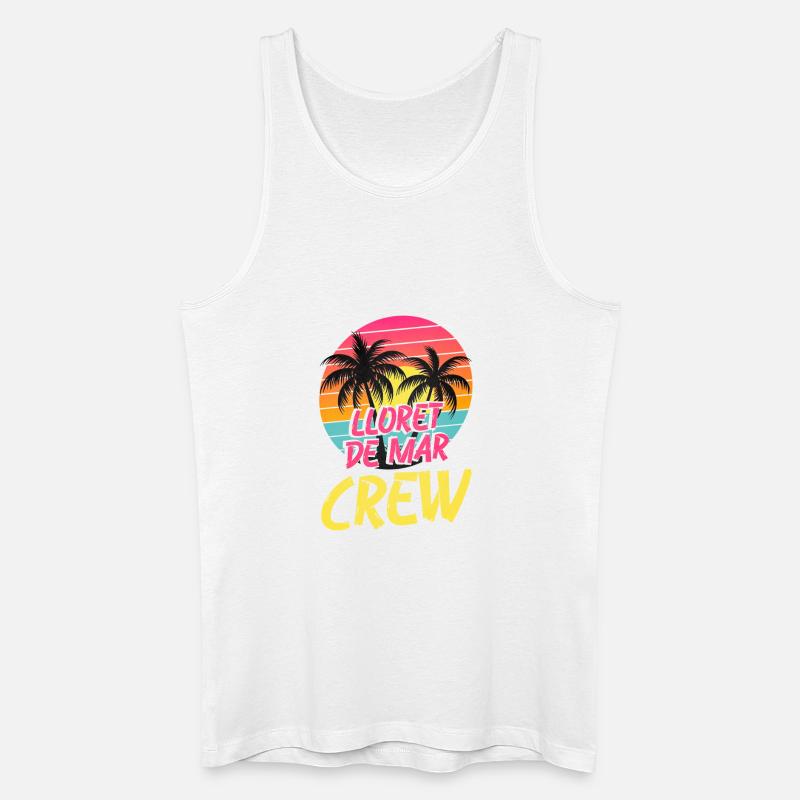 Lloret De Mar Crew - Canotta ecologica da uomo - bianco