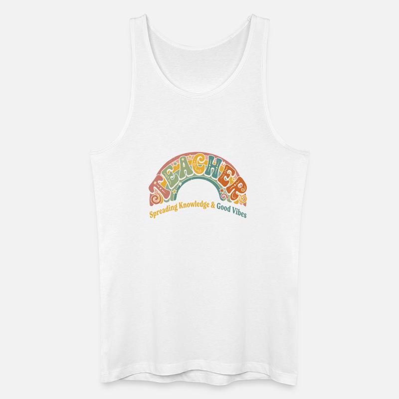 Latter, viden og gode vibes - Økologisk tanktop til mænd - hvid