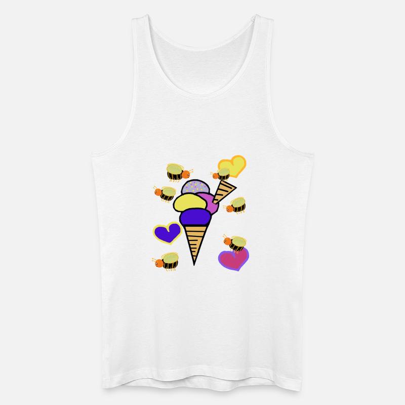 Retro Eis Eiskrem Eiscreme Bienen - Männer Bio Tank Top - Weiß