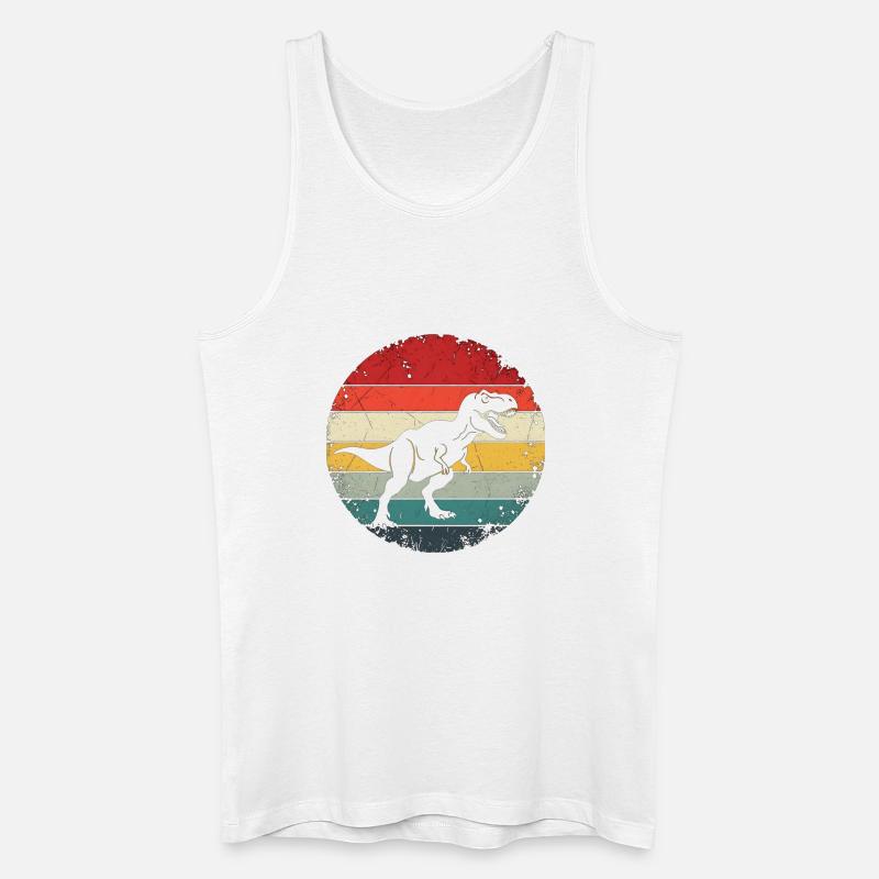 Dinosaurier-Geschenk – Retro-Dinosaurier-Dino-Dinosaurier - Männer Bio Tank Top - Weiß