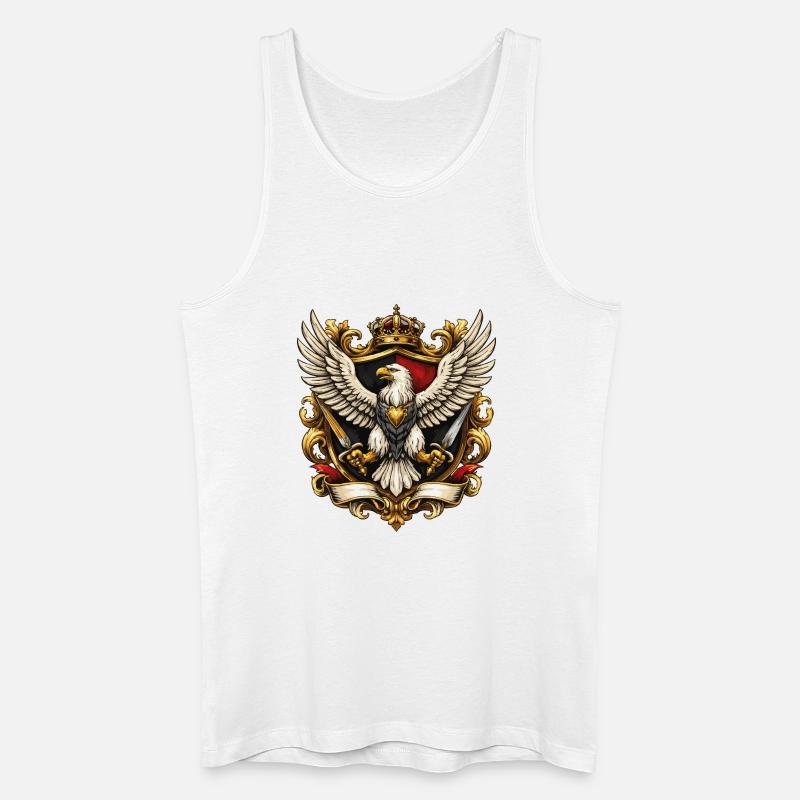 Aigle impérial avec couronne et épées - Débardeur bio Homme - blanc