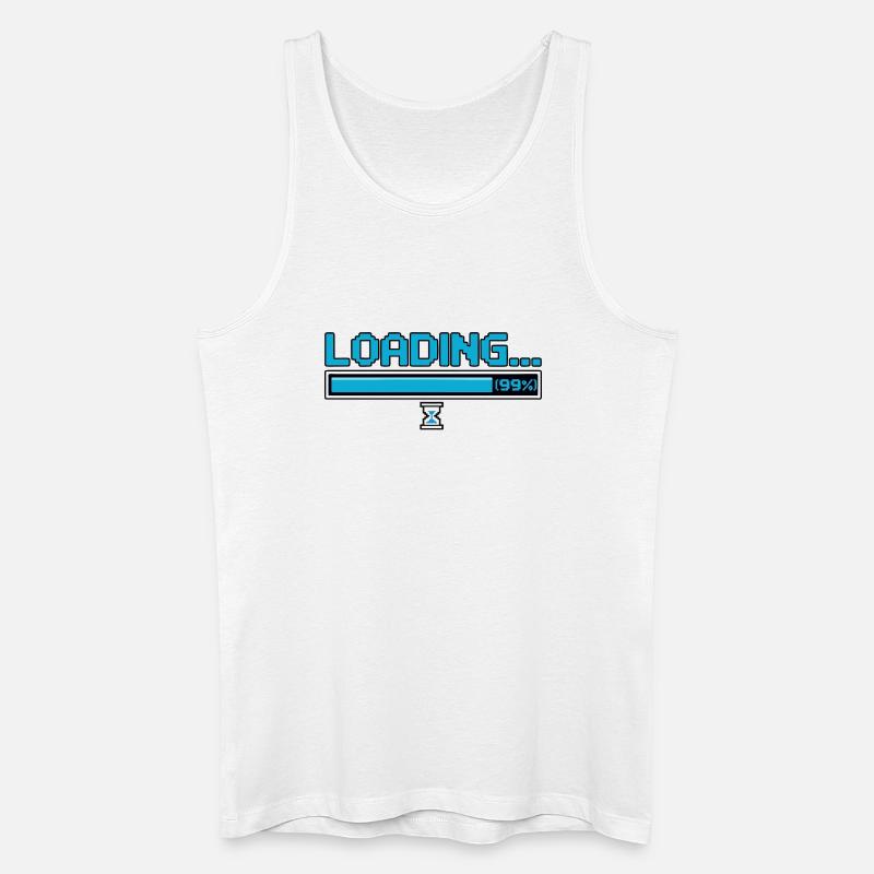Pixel-Ladebar mit Sanduhr - Männer Bio Tank Top - Weiß