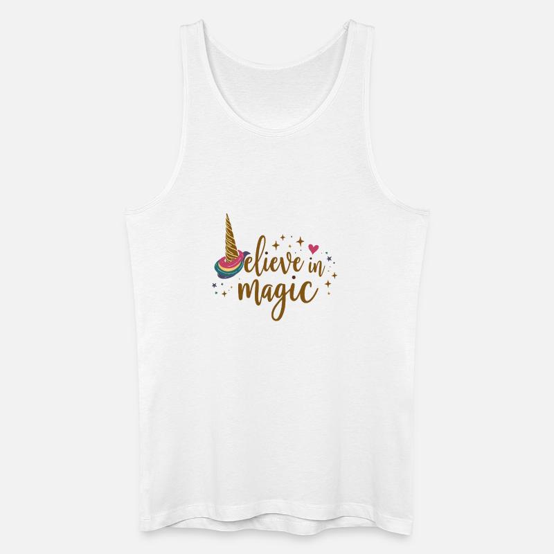 Glaube an Magie Einhorn - Männer Bio Tank Top - Weiß