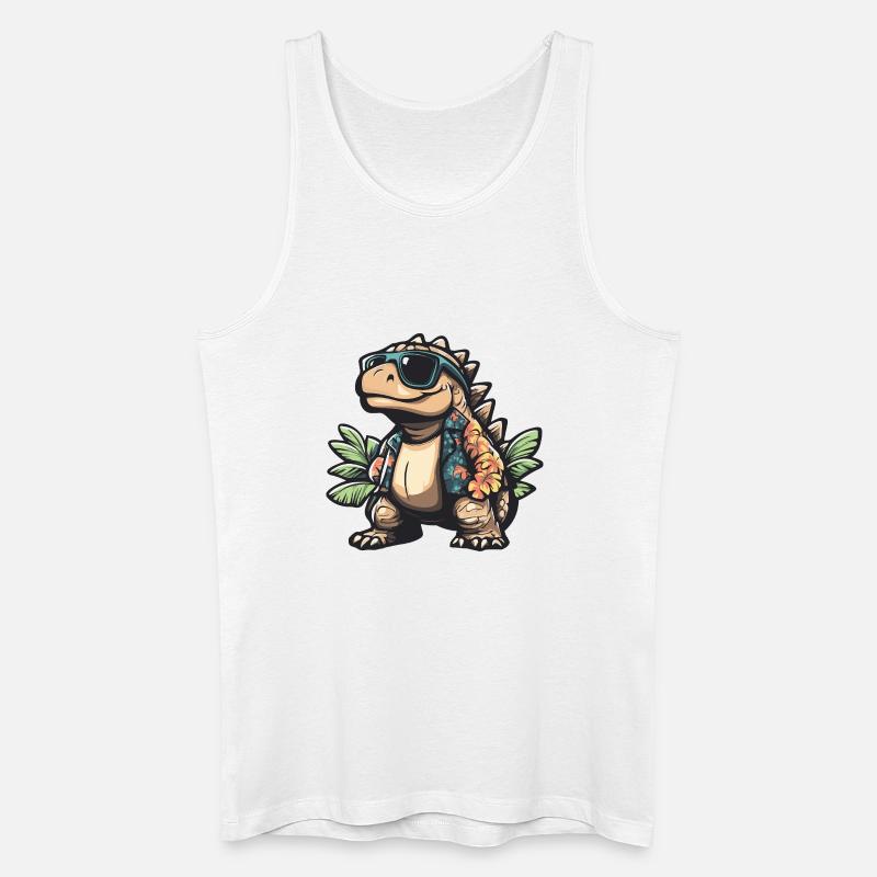 Dinosaurier stegosaurus Comic Urlaub - Männer Bio Tank Top - Weiß