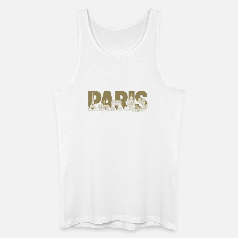 Paris Frankreich Eiffelturm Triumphbogen  - Männer Bio Tank Top - Weiß