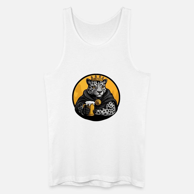 Leopard Bier Lustig - Männer Bio Tank Top - Weiß