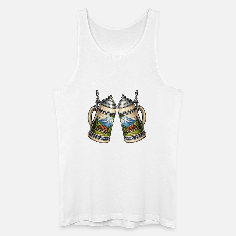 Alpenpanorama Bierkrüge Bier - Männer Bio Tank Top - Weiß