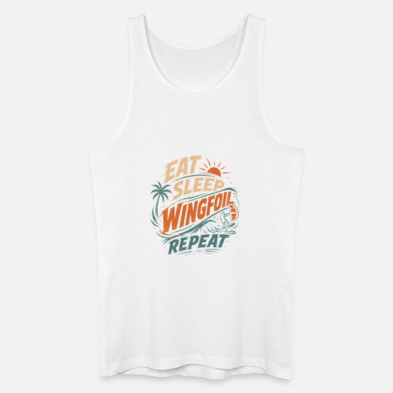 Eat Sleep Wingfoil Repeat Surfdesign - Männer Bio Tank Top - Weiß