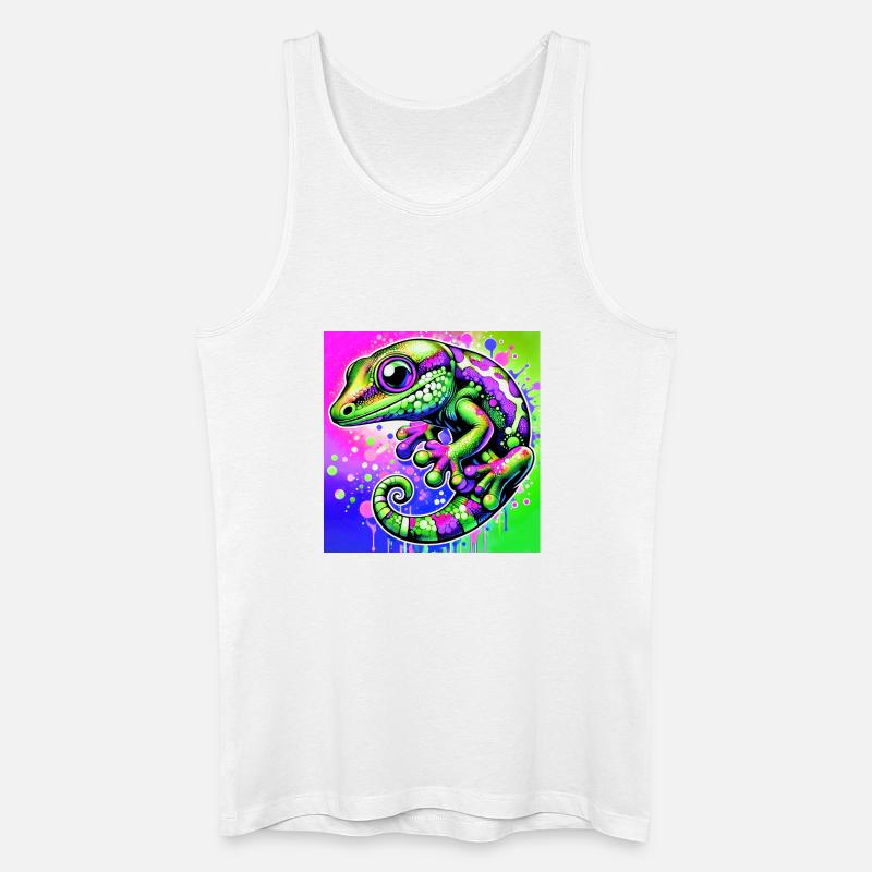 Gecko - Männer Bio Tank Top - Weiß