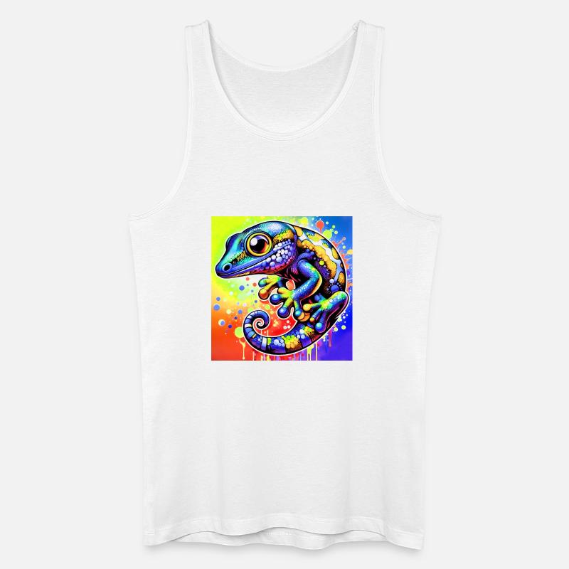 Gecko - Männer Bio Tank Top - Weiß