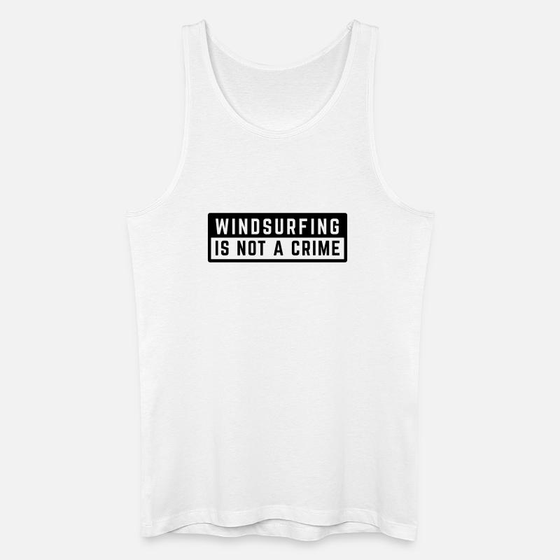 WINDSURFING IS NOT A CRIME - SURF  - Männer Bio Tank Top - Weiß