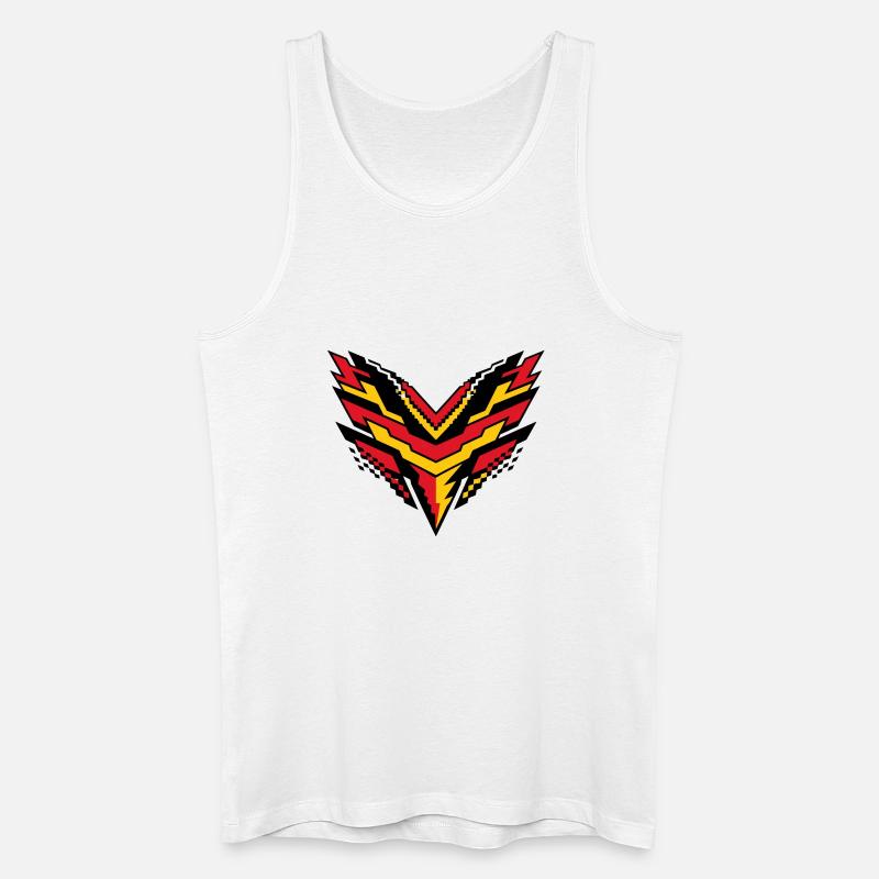 V-Pixelsturm Kontrast-Logo - Männer Bio Tank Top - Weiß