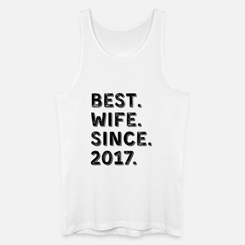 Beste Ehefrau seit 2017 9-jähriges Jubiläumsgeschenk - Männer Bio Tank Top - Weiß