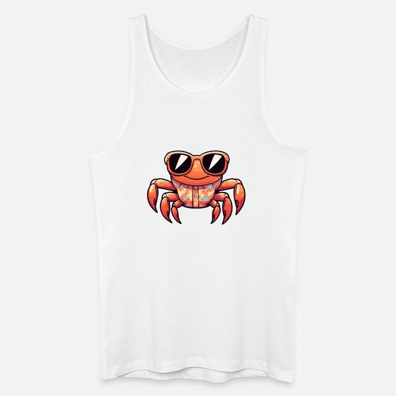 Krebs Krabbe Comic Urlaub - Männer Bio Tank Top - Weiß