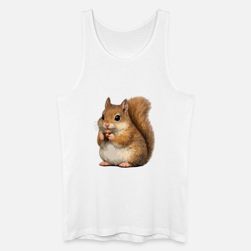 Eichhörnchen mit Eichel - Männer Bio Tank Top - Weiß