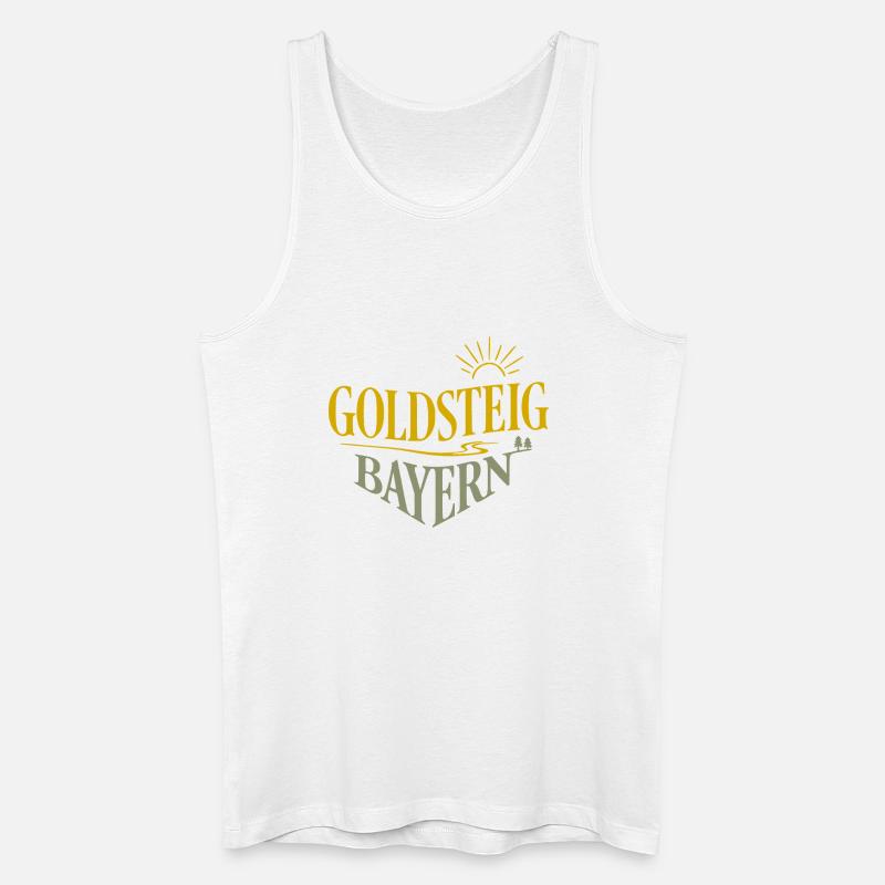 Goldsteig Bayern Wanderpfad - Männer Bio Tank Top - Weiß