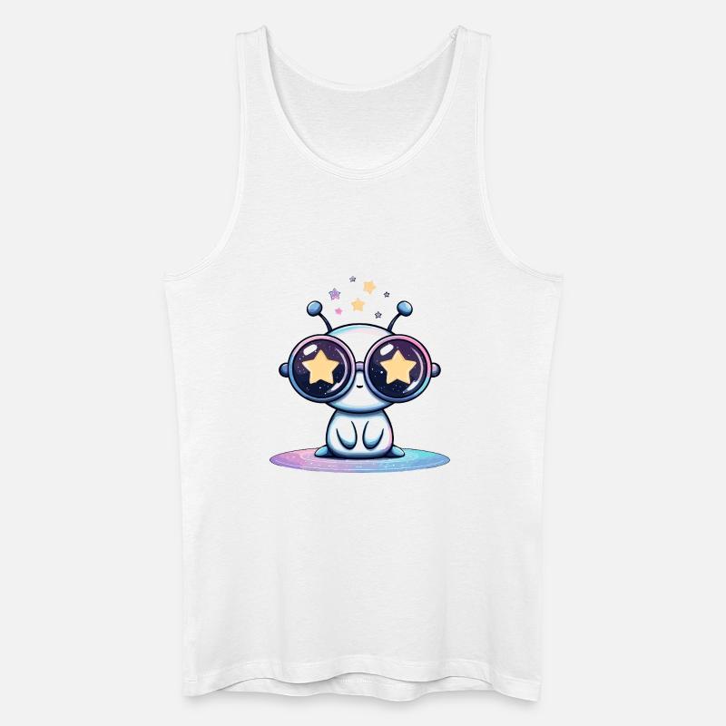 Sternenbrille Alien - Männer Bio Tank Top - Weiß