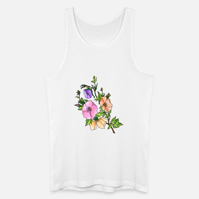 Blumen - Männer Bio Tank Top - Weiß