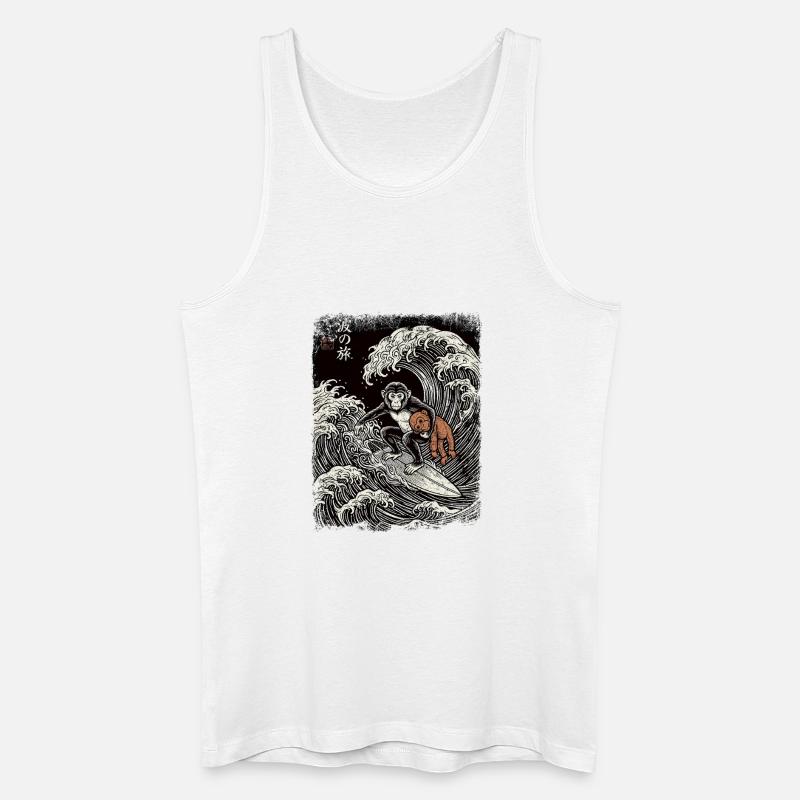 Ukiyo-e Baby Monkey Punch - Männer Bio Tank Top - Weiß