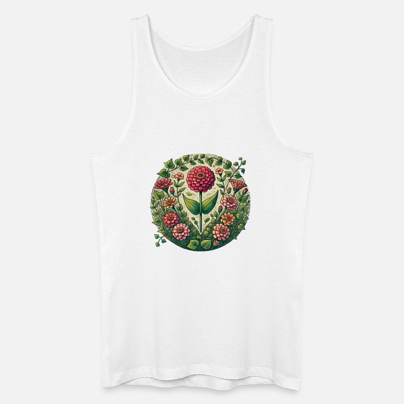 Kreisrunder Dahliengarten - Männer Bio Tank Top - Weiß