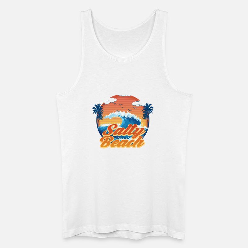 Salziger Strand - Männer Bio Tank Top - Weiß
