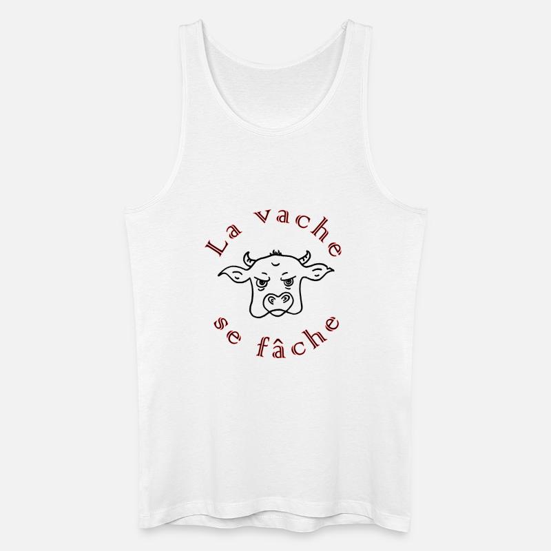Die Kuh wird wütend schwarz - Männer Bio Tank Top - Weiß