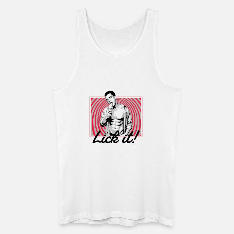 Retro Pop Art: Eiscreme Pose - Männer Bio Tank Top - Weiß
