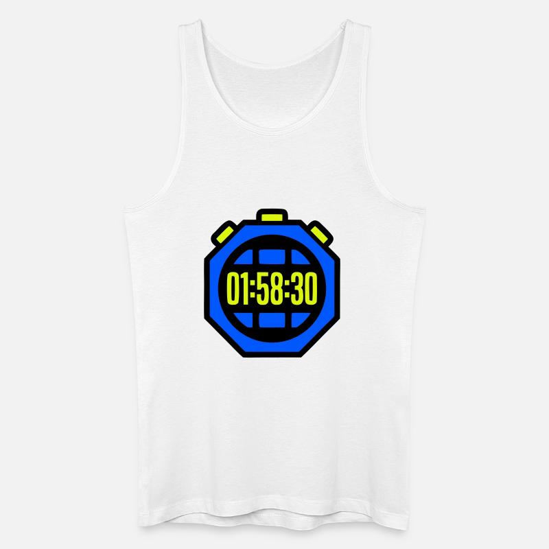 Stoppuhr Bestzeit Halbmarathon - Männer Bio Tank Top - Weiß
