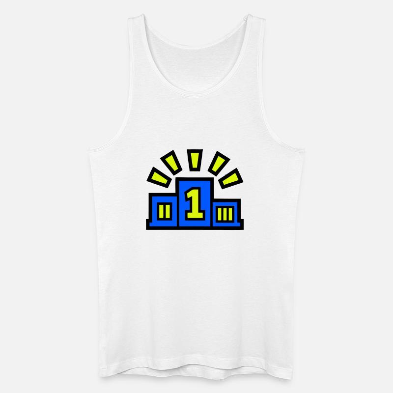 Sieger Podest Platz 1 Champion - Männer Bio Tank Top - Weiß