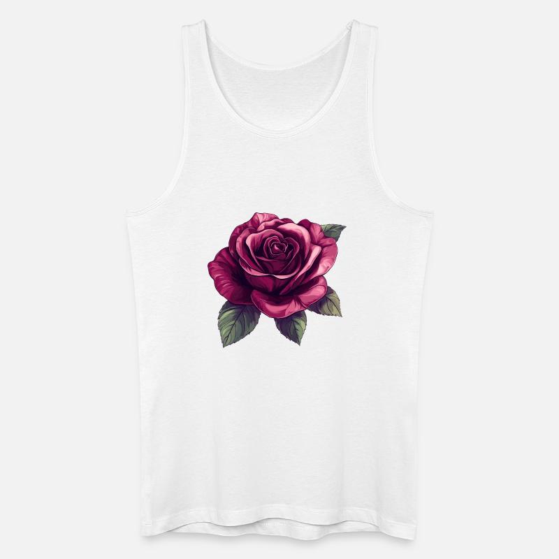 Dunkelrose Blütenillustration - Männer Bio Tank Top - Weiß