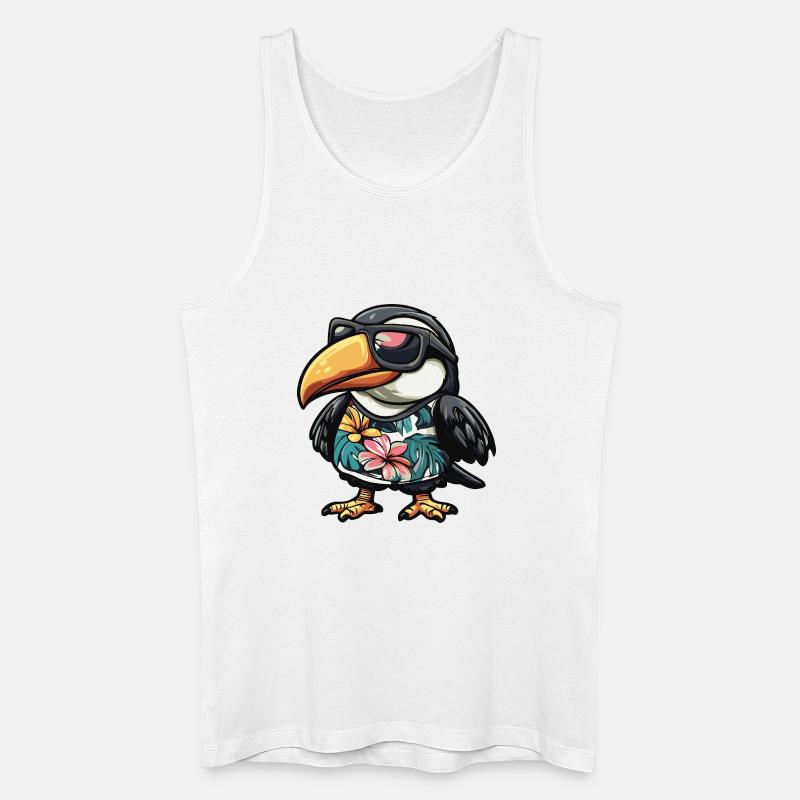 Tukan Vogel Comic Urlaub - Männer Bio Tank Top - Weiß