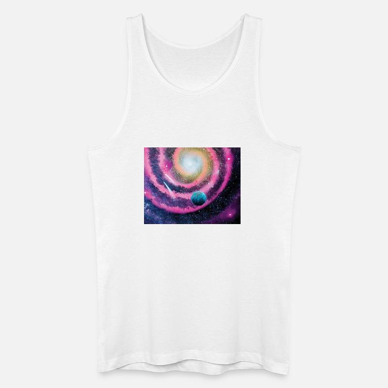 Pink Galaxy - Männer Bio Tank Top - Weiß