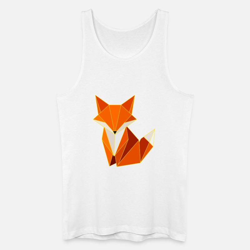 Fuchs Polygon Geometrie Design  - Männer Bio Tank Top - Weiß