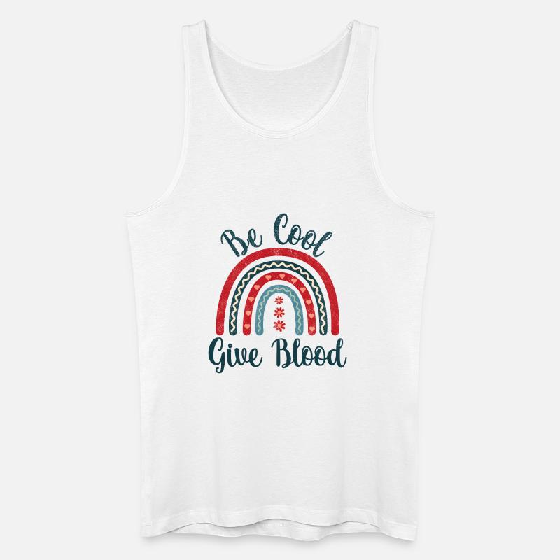 Be cool, give Blood! with rainbow - Männer Bio Tank Top - Weiß