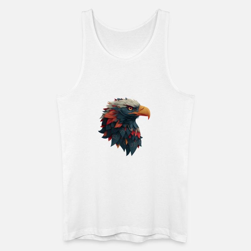 Powerful Eagle Head, Strong, Determined Gift - Men’s Organic Tank Top - white