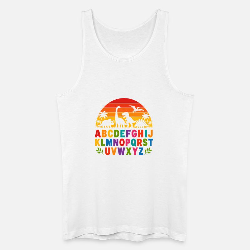 Regenbogen-Dino-Alphabet - Männer Bio Tank Top - Weiß