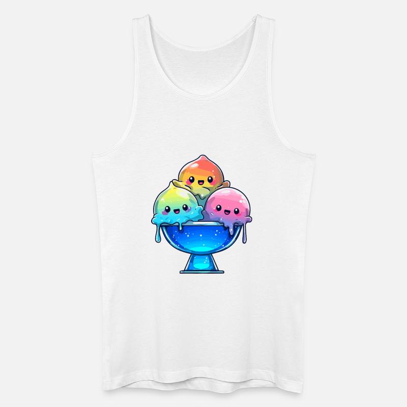 Regenbogen Eis-Trio in Schale - Männer Bio Tank Top - Weiß